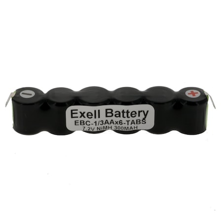 Exell Battery 7.2V 300mAh Custom NiMH Battery w/Tabs Hobby Customs RC Remotes EBC-1/3AAX6-TABS